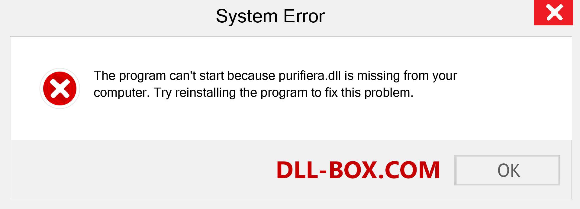  purifiera.dll file is missing?. Download for Windows 7, 8, 10 - Fix  purifiera dll Missing Error on Windows, photos, images